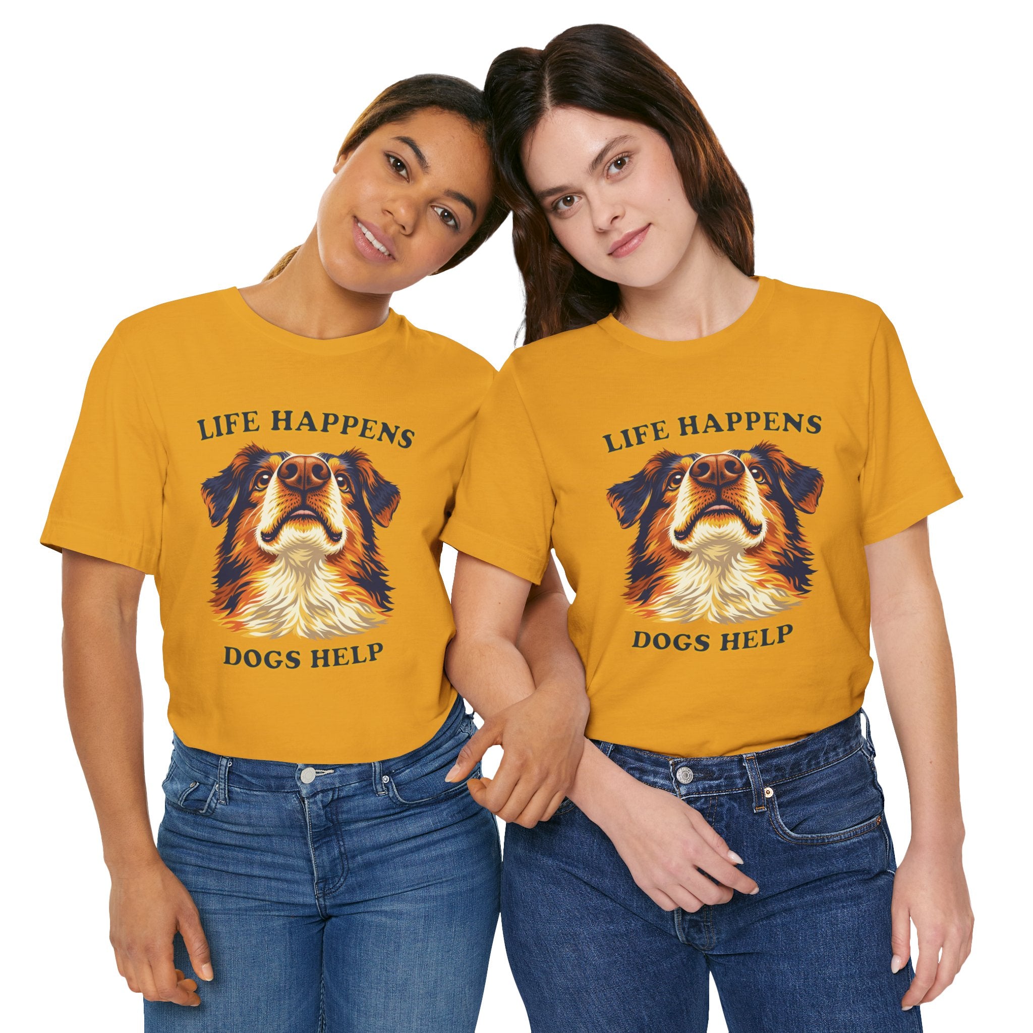 Shepard Lovers T-Shirt - "Life Happens Dogs Help"