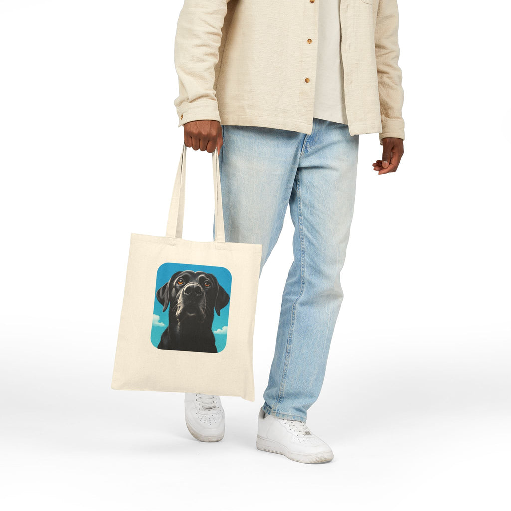 Black Dog Canvas Tote Bag - Eco-Friendly Pet Lover's Gift