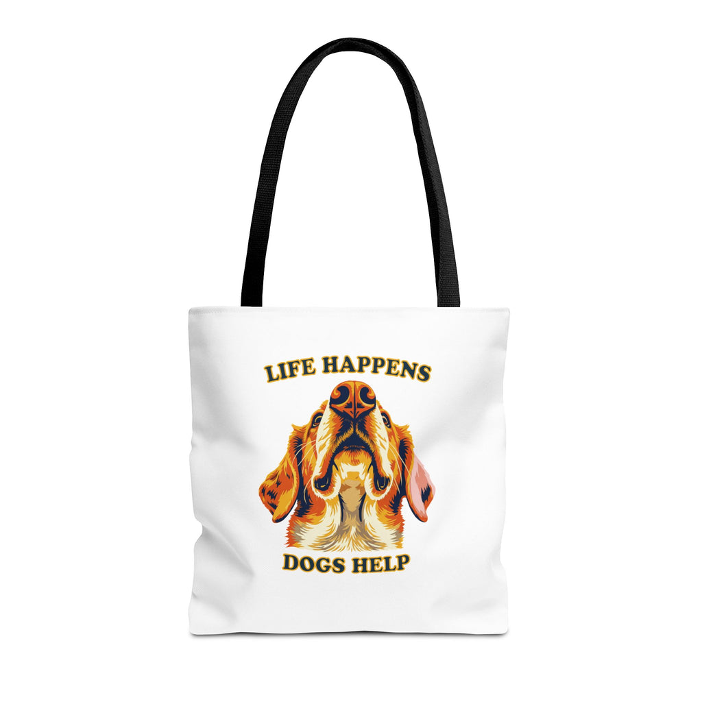 Dog Lover Tote Bag — "Life Happens, Dogs Help" Canvas Tote