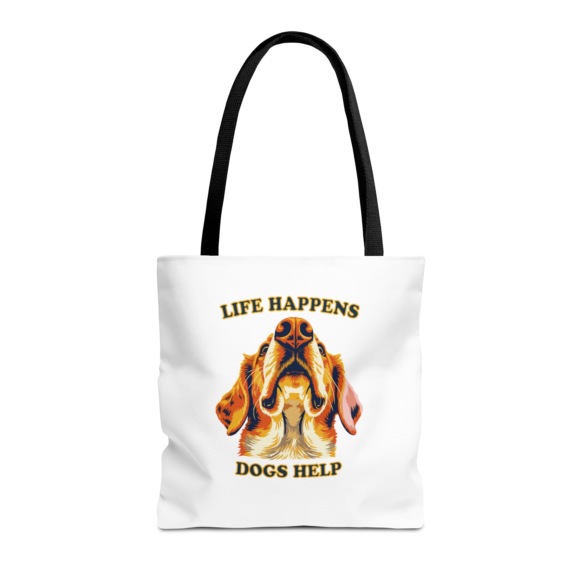 Dog Lover Tote Bag — "Life Happens, Dogs Help" Canvas Tote