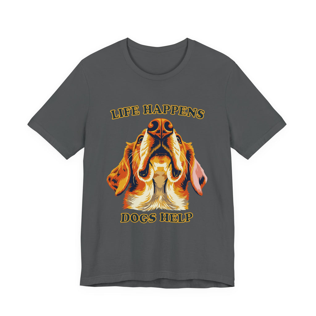Golden Lovers T-Shirt - "Life Happens Dogs Help"