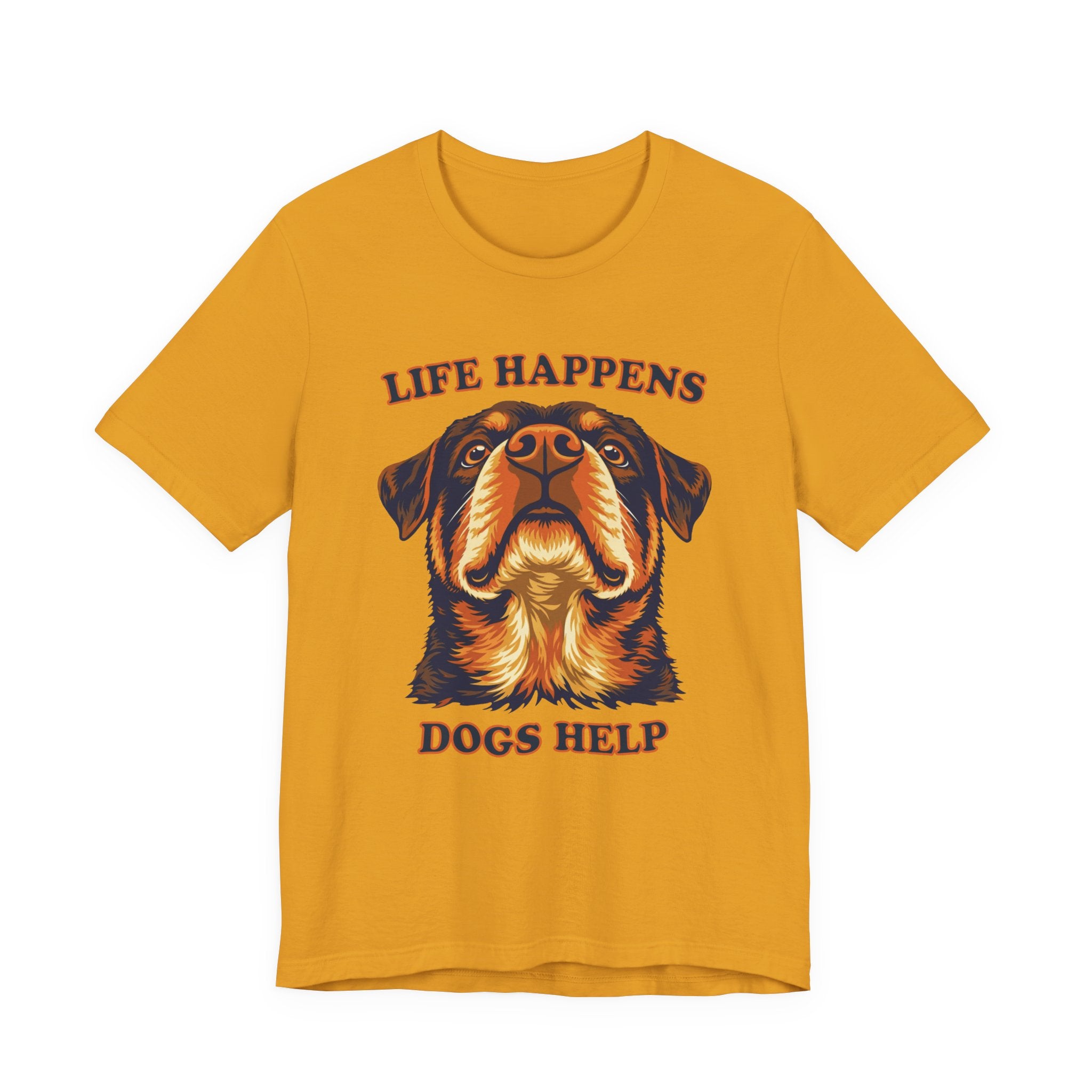 Rottweiler Lovers T-Shirt - "Life Happens Dogs Help"
