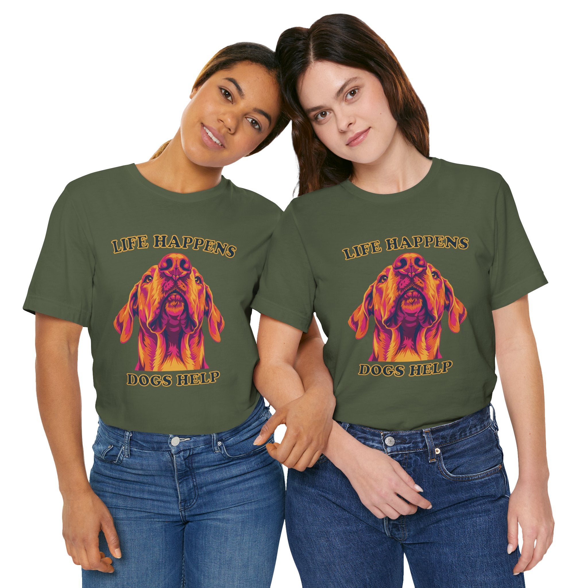 Great Dane Lovers T-Shirt - "Life Happens Dogs Help"