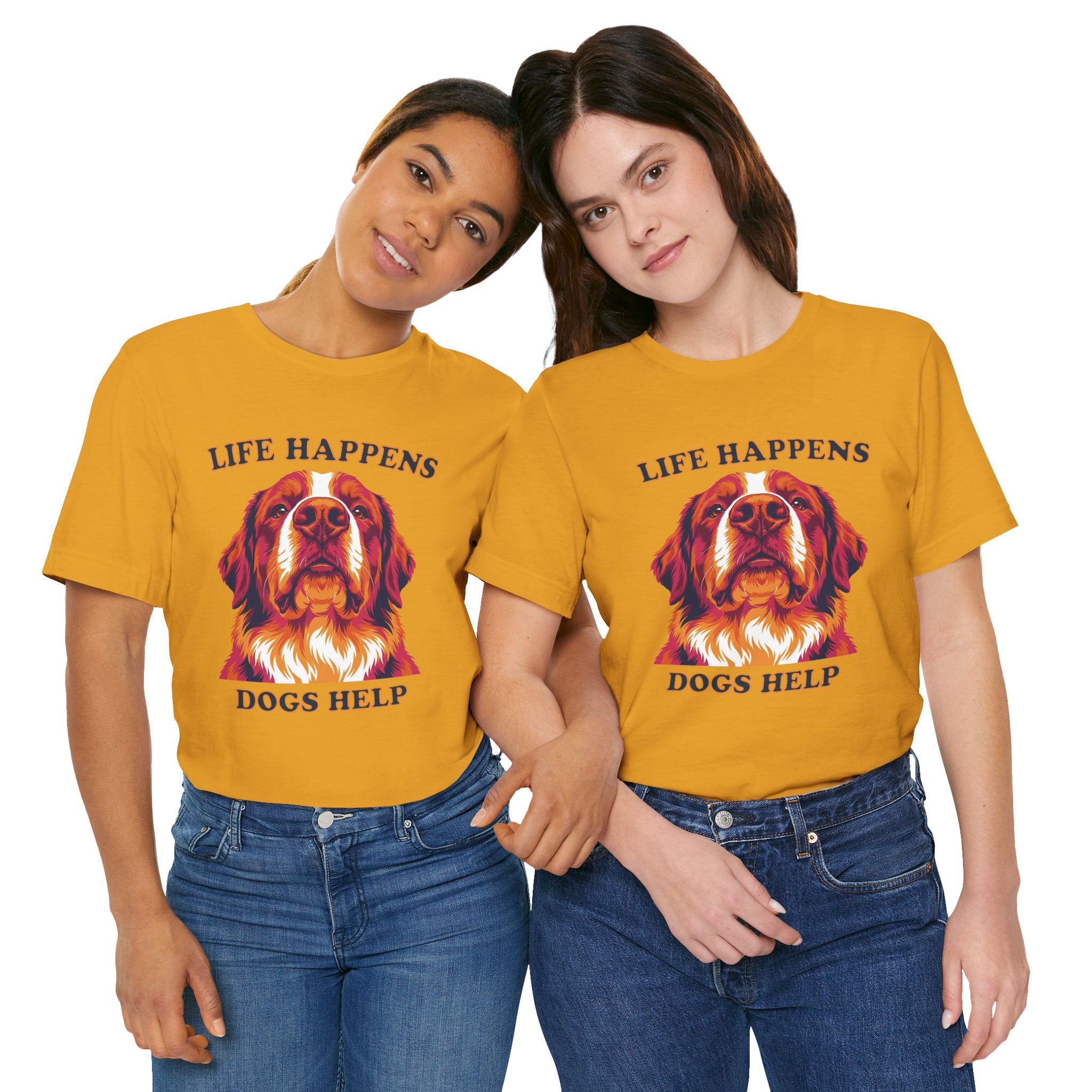 Bernese Mountain Dog Lovers T-Shirt - "Life Happens Dogs Help"
