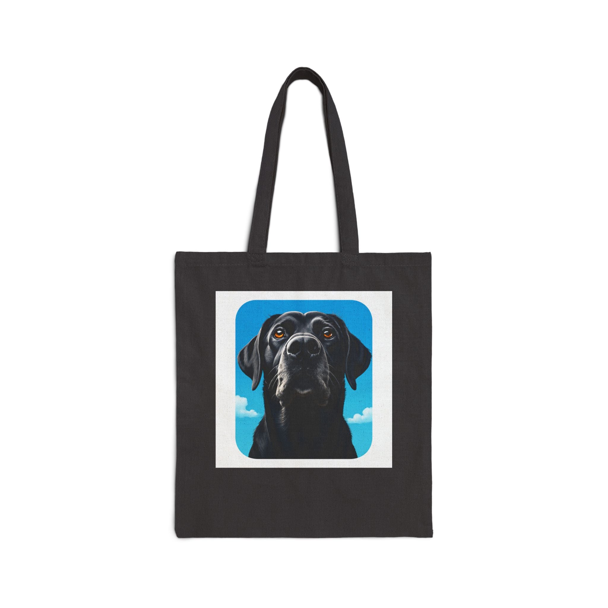 Black Dog Canvas Tote Bag - Eco-Friendly Pet Lover's Gift