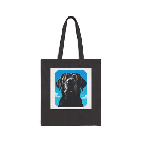 Black Dog Canvas Tote Bag - Eco-Friendly Pet Lover's Gift