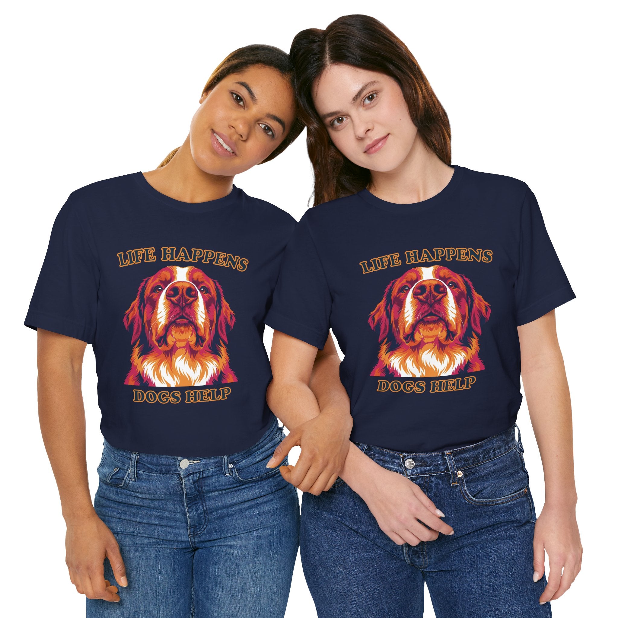Bernese Mountain Dog Lovers T-Shirt - "Life Happens Dogs Help"