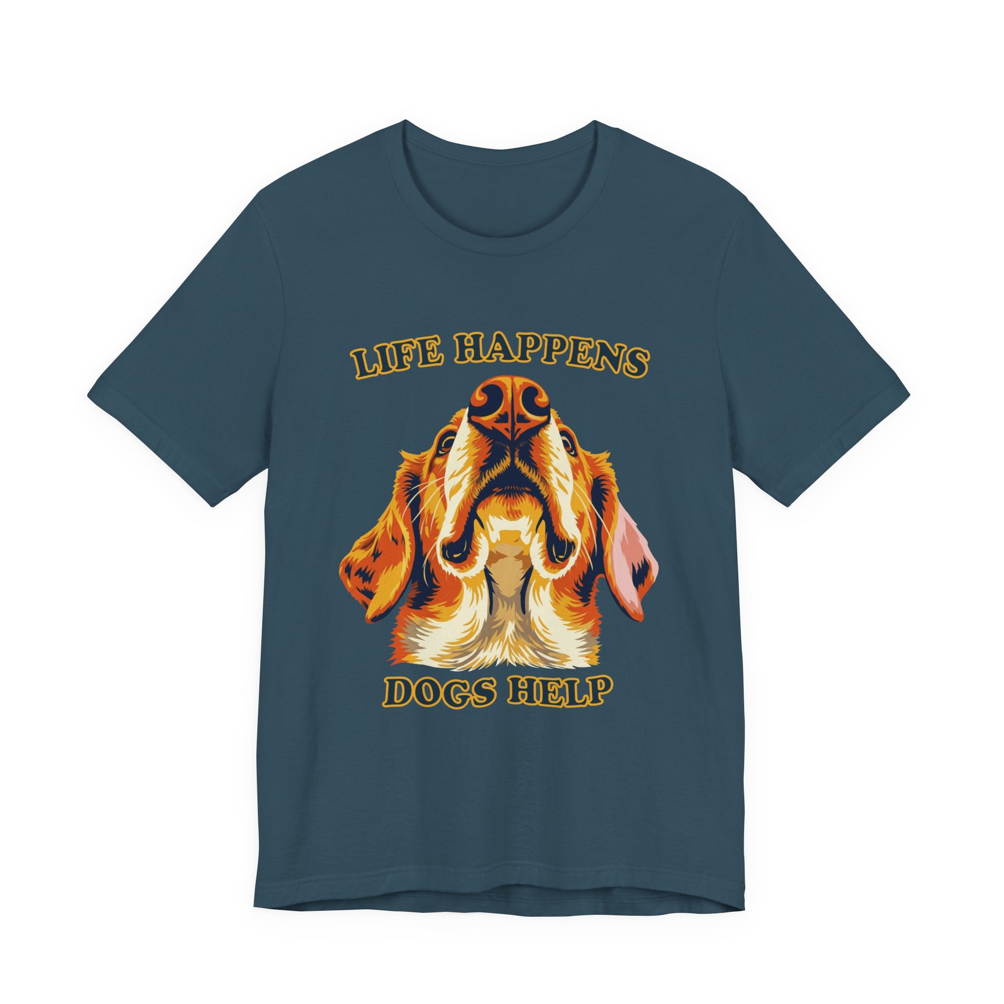 "Life Happens Dogs Help" - Golden Lovers Tee