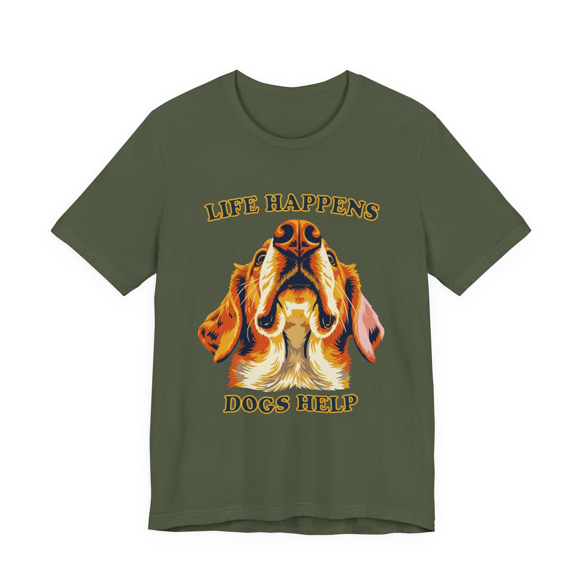 "Life Happens Dogs Help" - Golden Lovers Tee