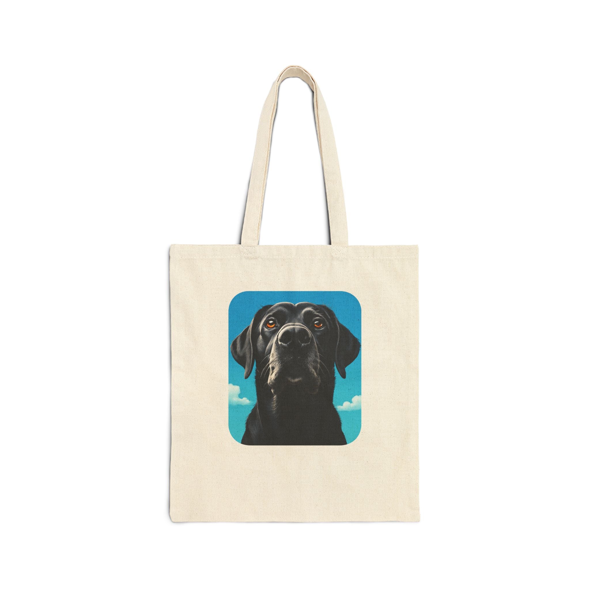 Black Dog Canvas Tote Bag - Eco-Friendly Pet Lover's Gift
