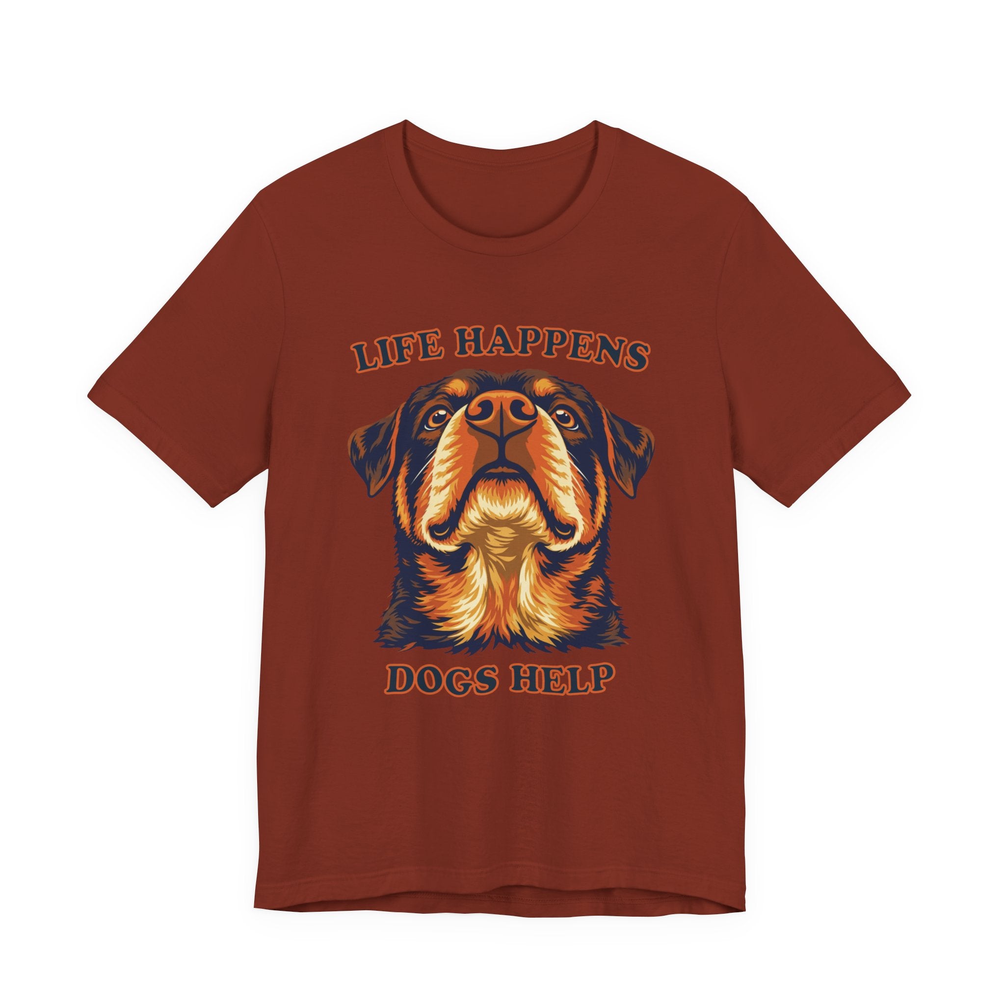 Rottweiler Lovers T-Shirt - "Life Happens Dogs Help"