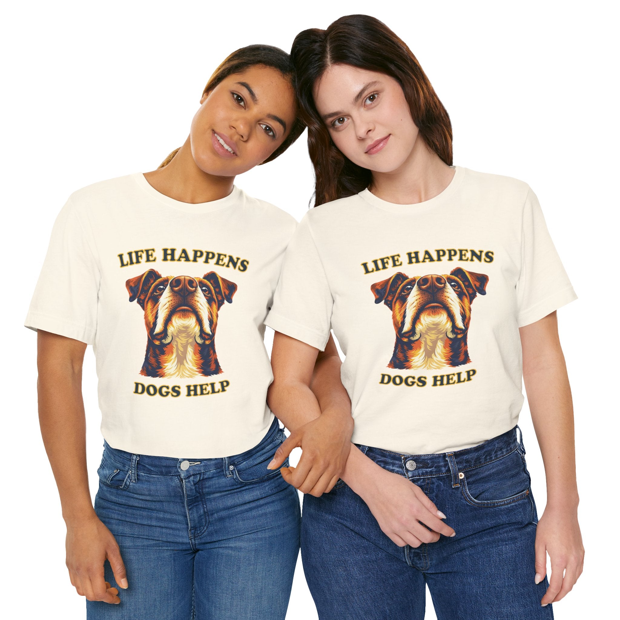 Boxer Lovers T-Shirt - "Life Happens Dogs Help"
