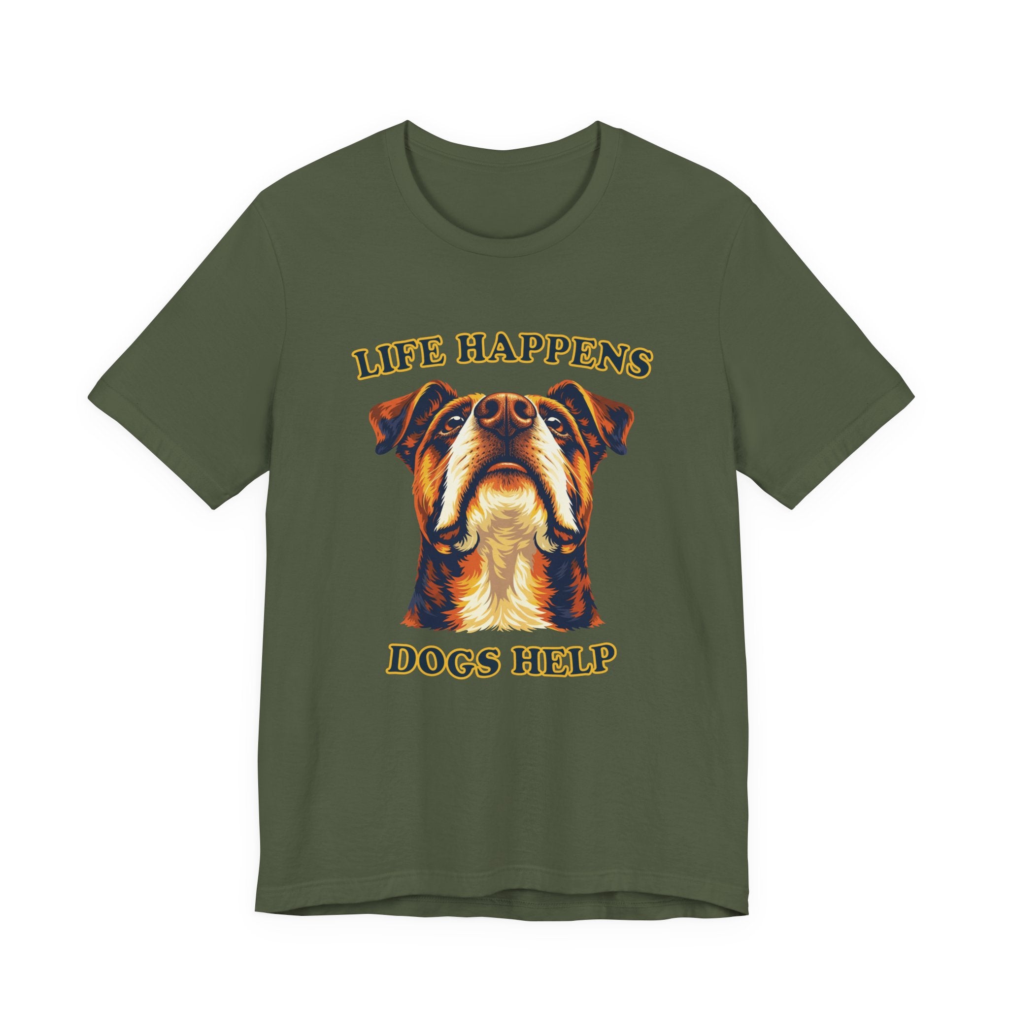 Boxer Lovers T-Shirt - "Life Happens Dogs Help"