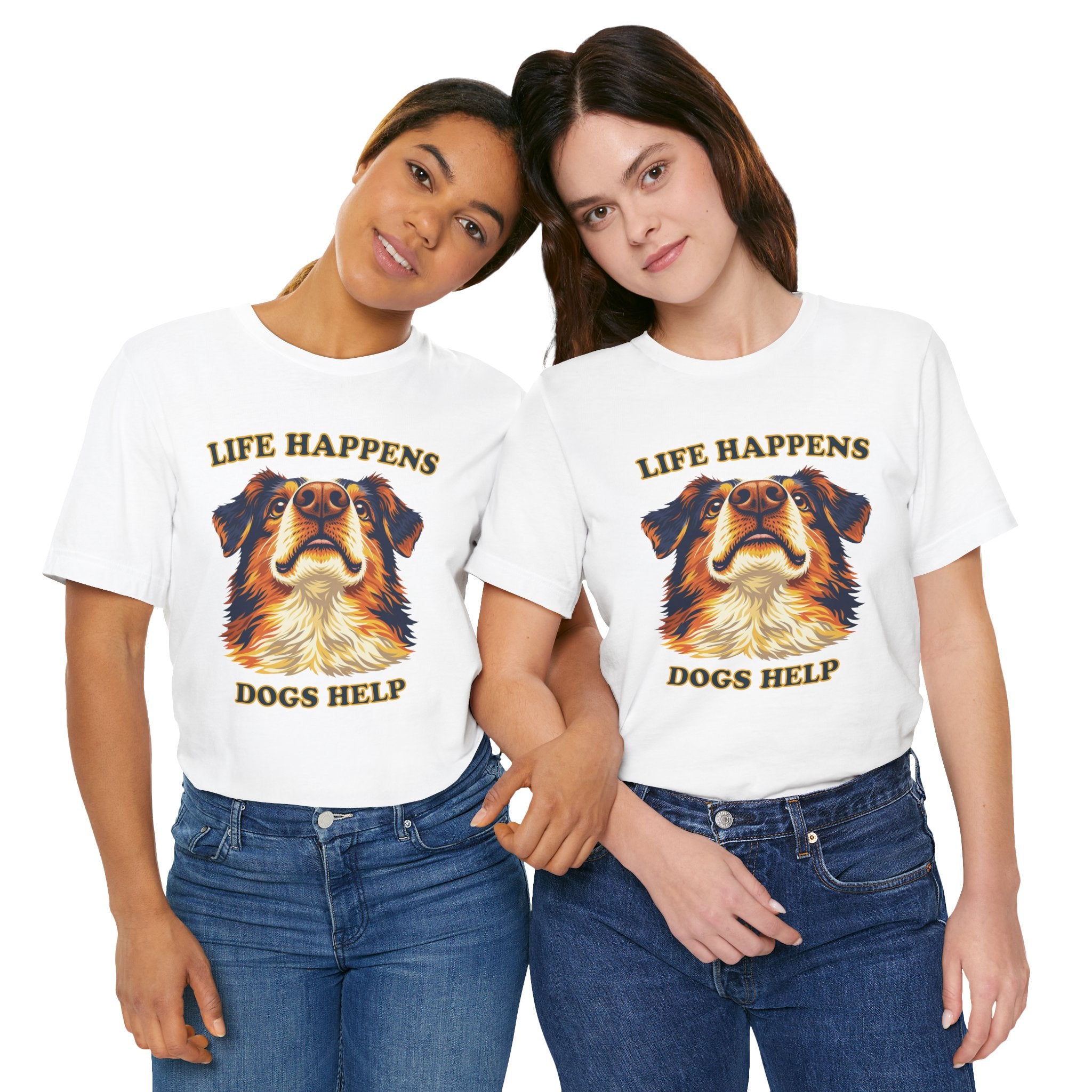 Shepard Lovers T-Shirt - "Life Happens Dogs Help"