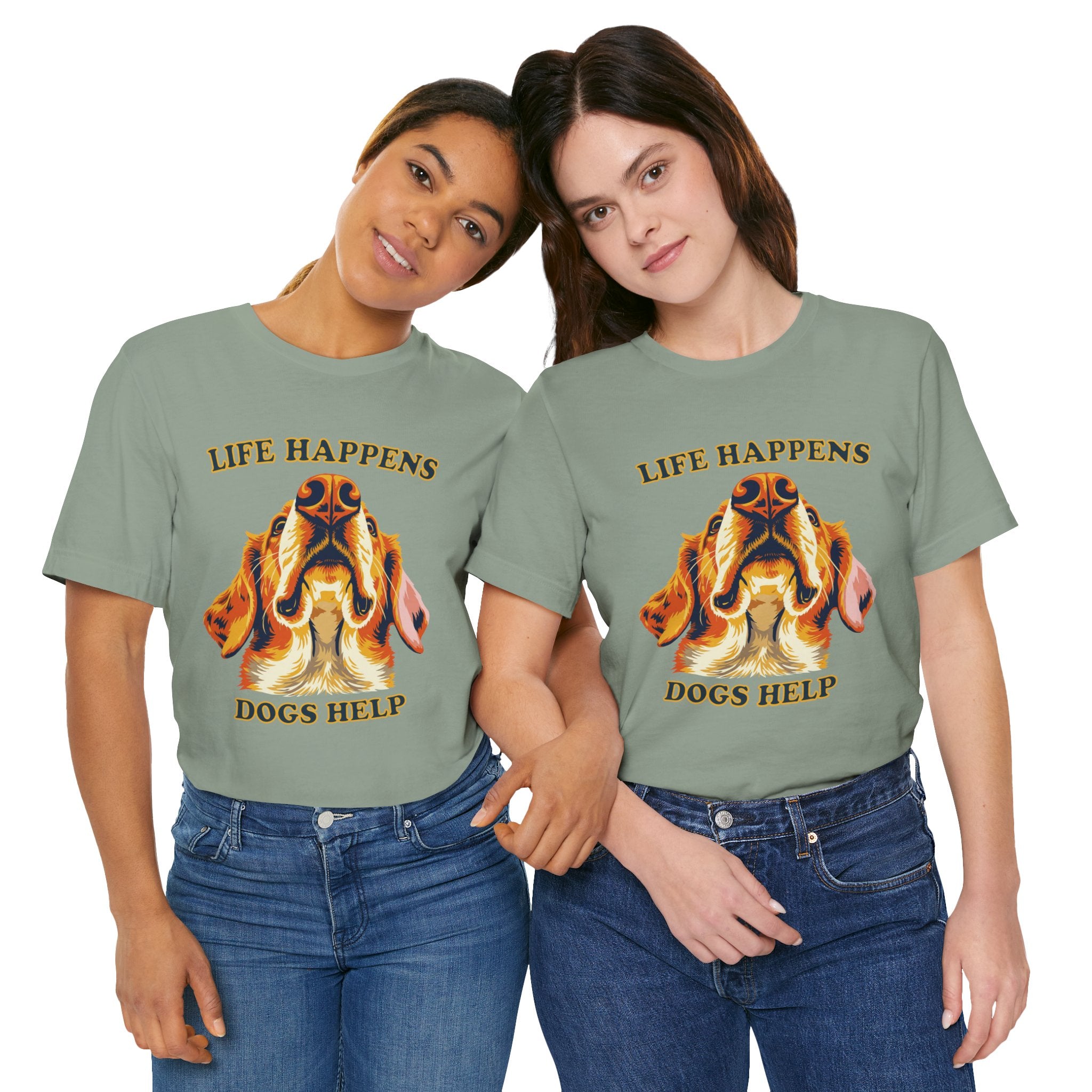 Golden Lovers T-Shirt - "Life Happens Dogs Help"