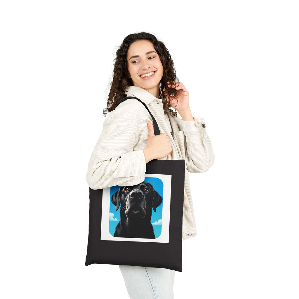 Black Dog Canvas Tote Bag - Eco-Friendly Pet Lover's Gift
