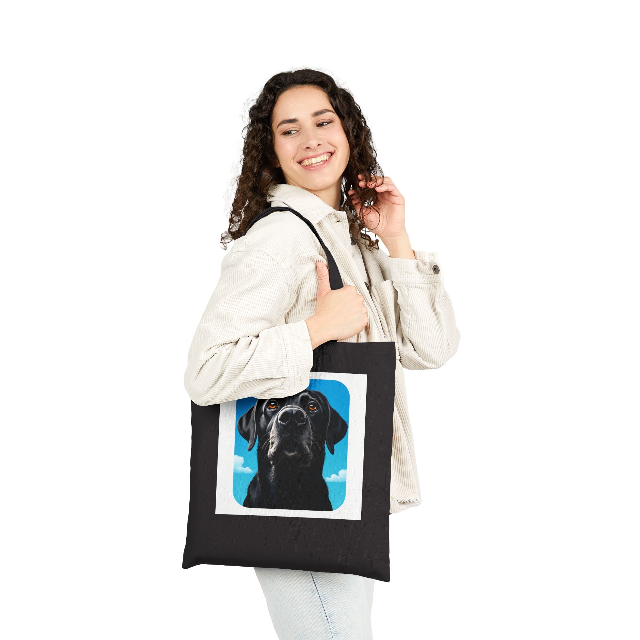 Black Dog Canvas Tote Bag - Eco-Friendly Pet Lover's Gift