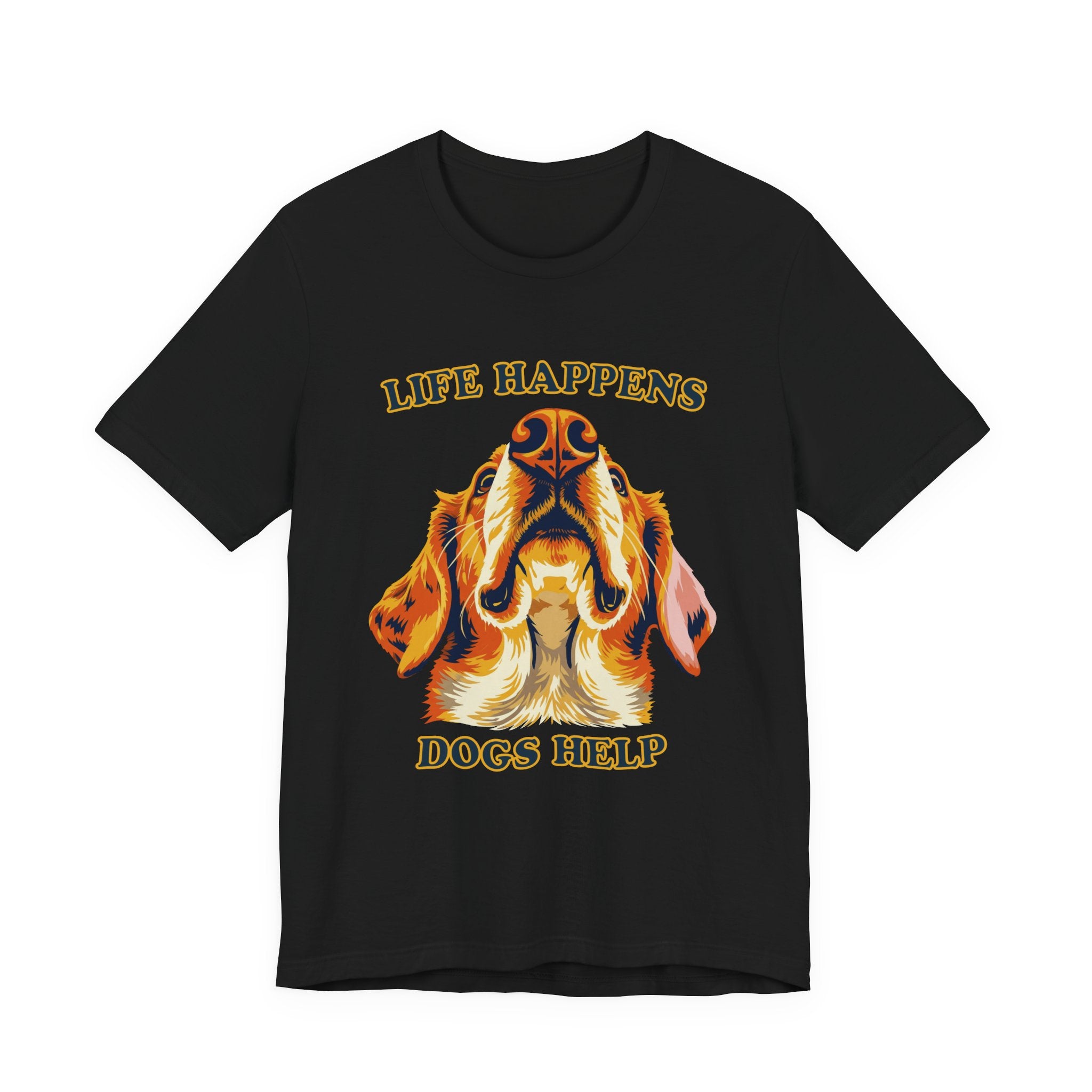"Life Happens Dogs Help" - Golden Lovers Tee