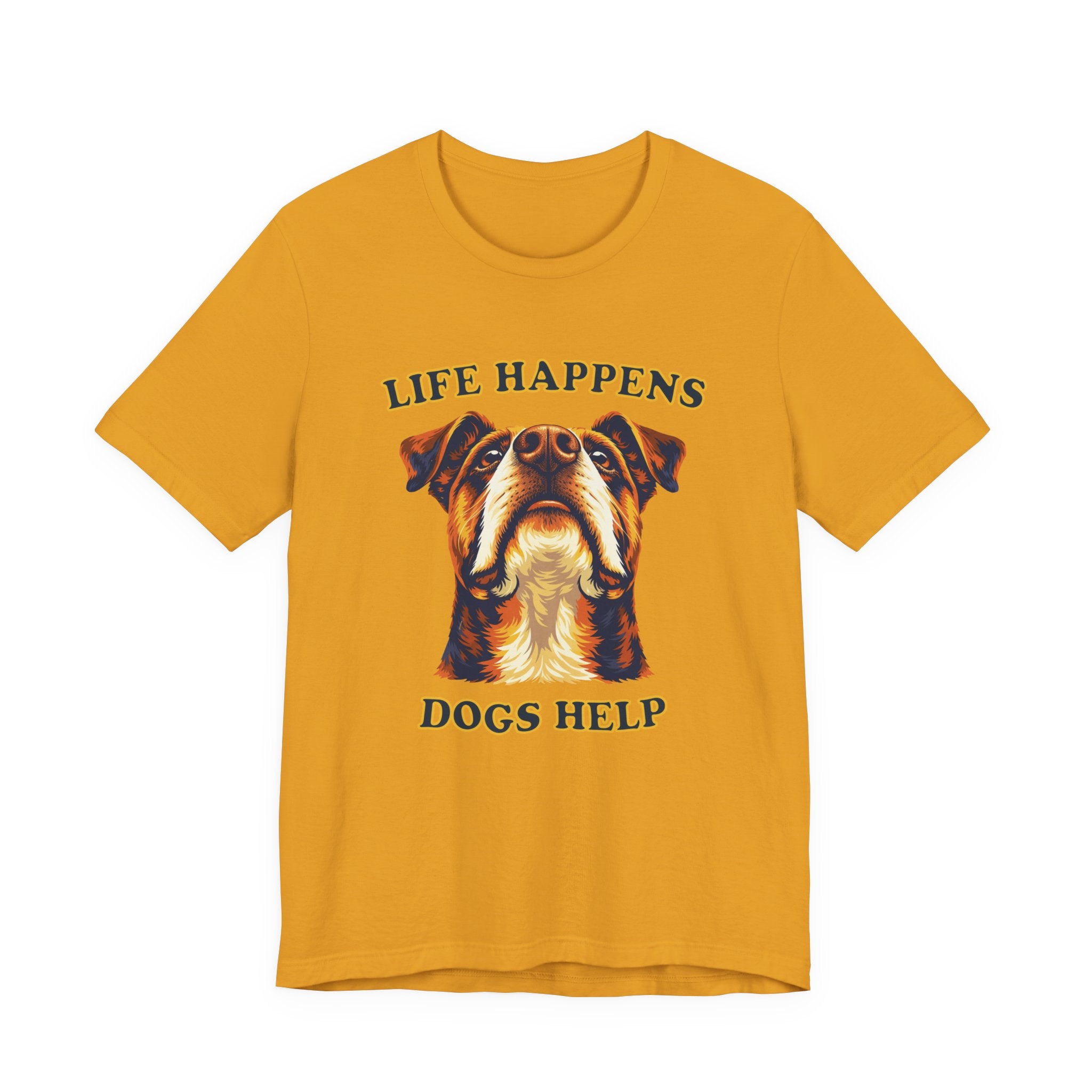 Boxer Lovers T-Shirt - "Life Happens Dogs Help"