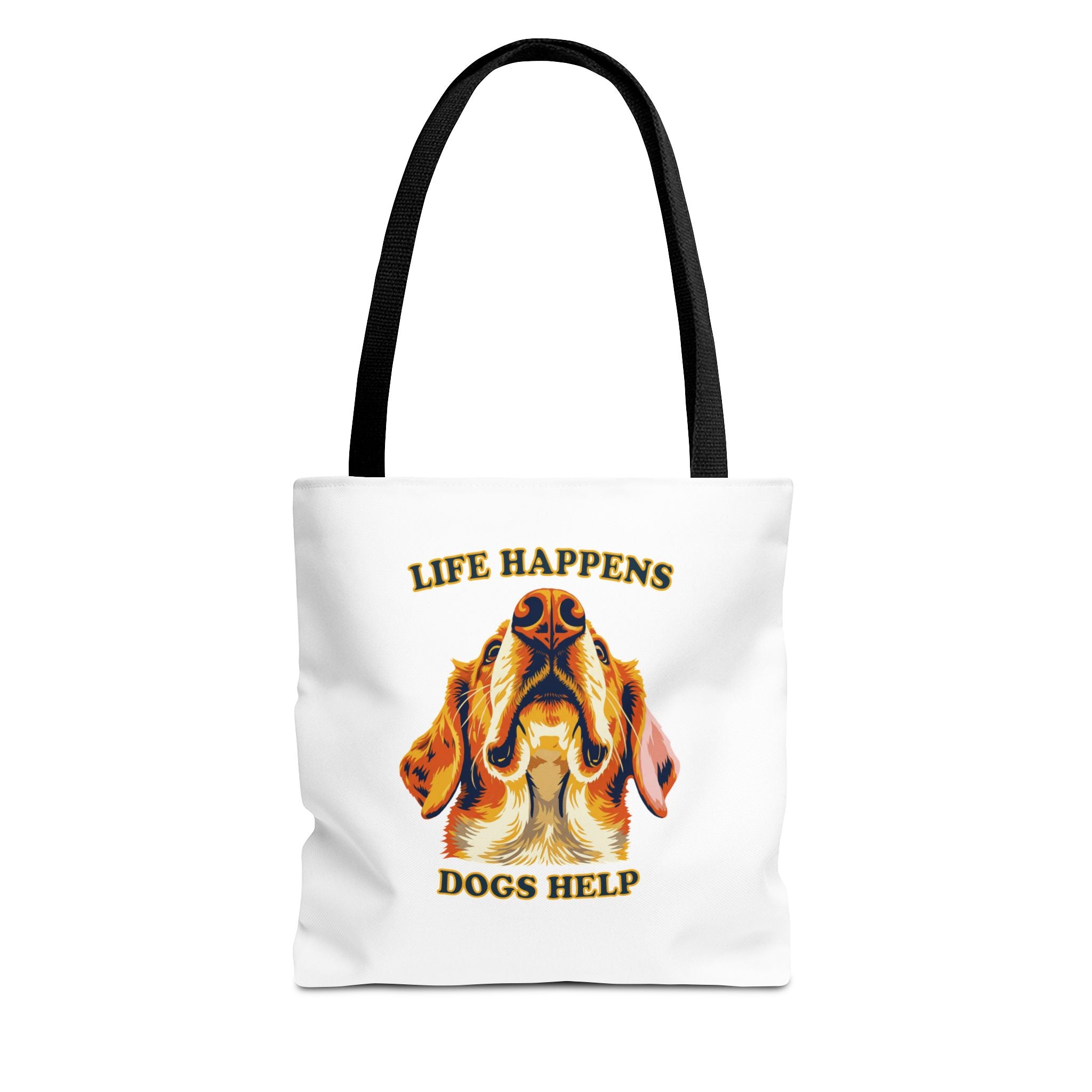 Dog Lover Tote Bag — "Life Happens, Dogs Help" Canvas Tote