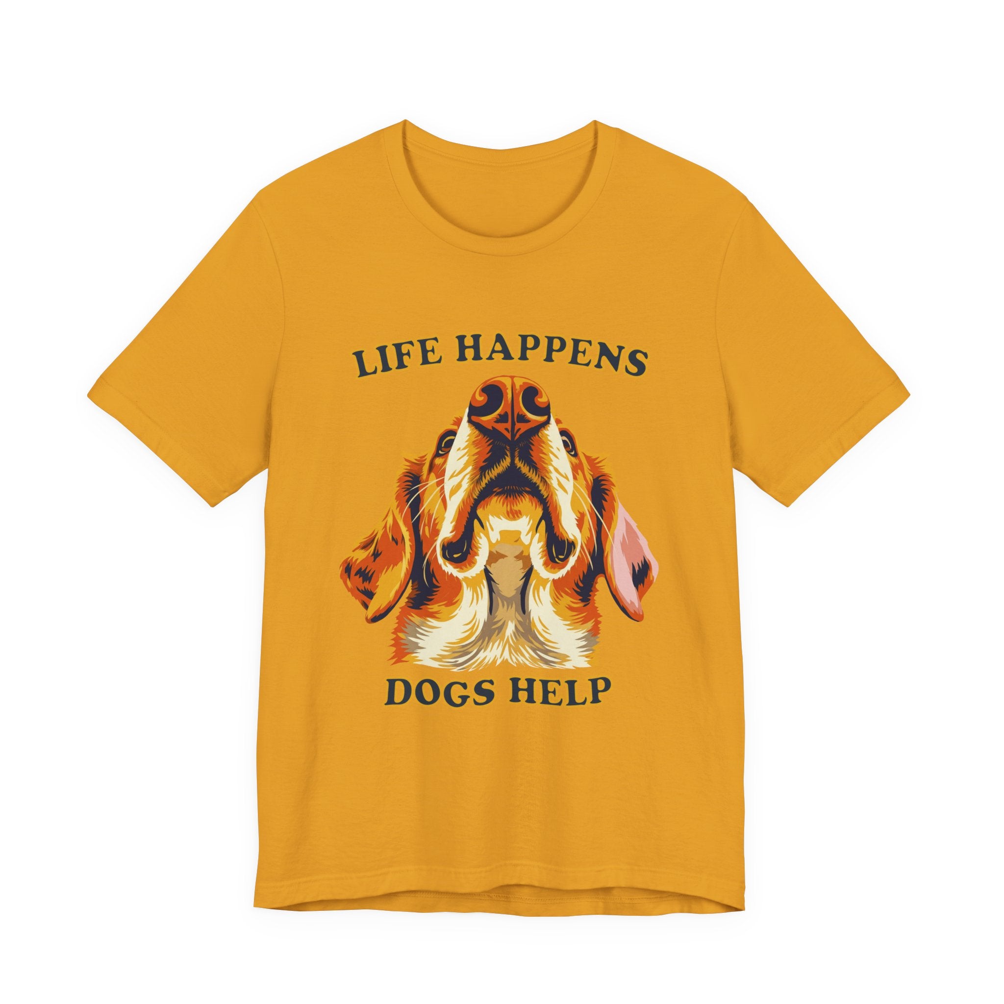 "Life Happens Dogs Help" - Golden Lovers Tee