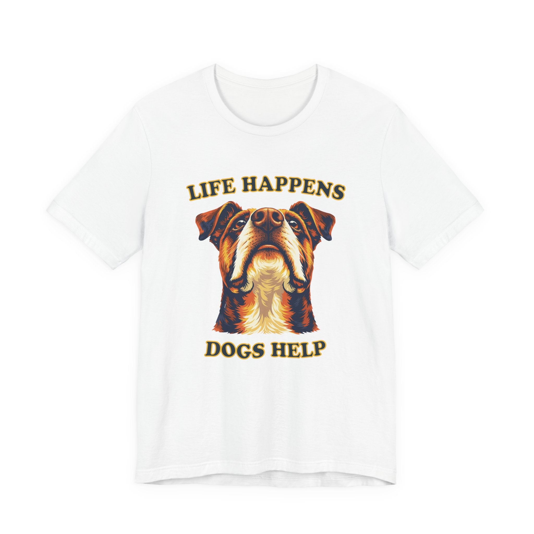 Boxer Lovers T-Shirt - "Life Happens Dogs Help"