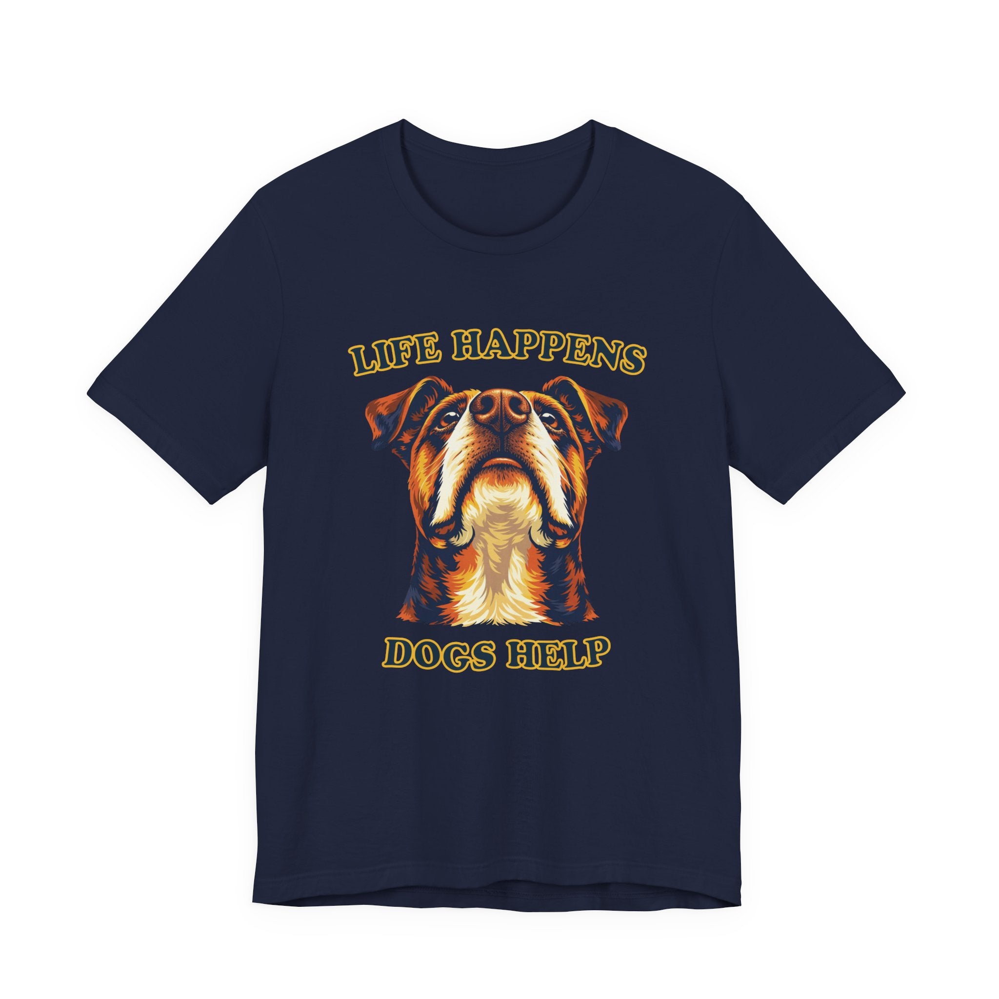 Boxer Lovers T-Shirt - "Life Happens Dogs Help"