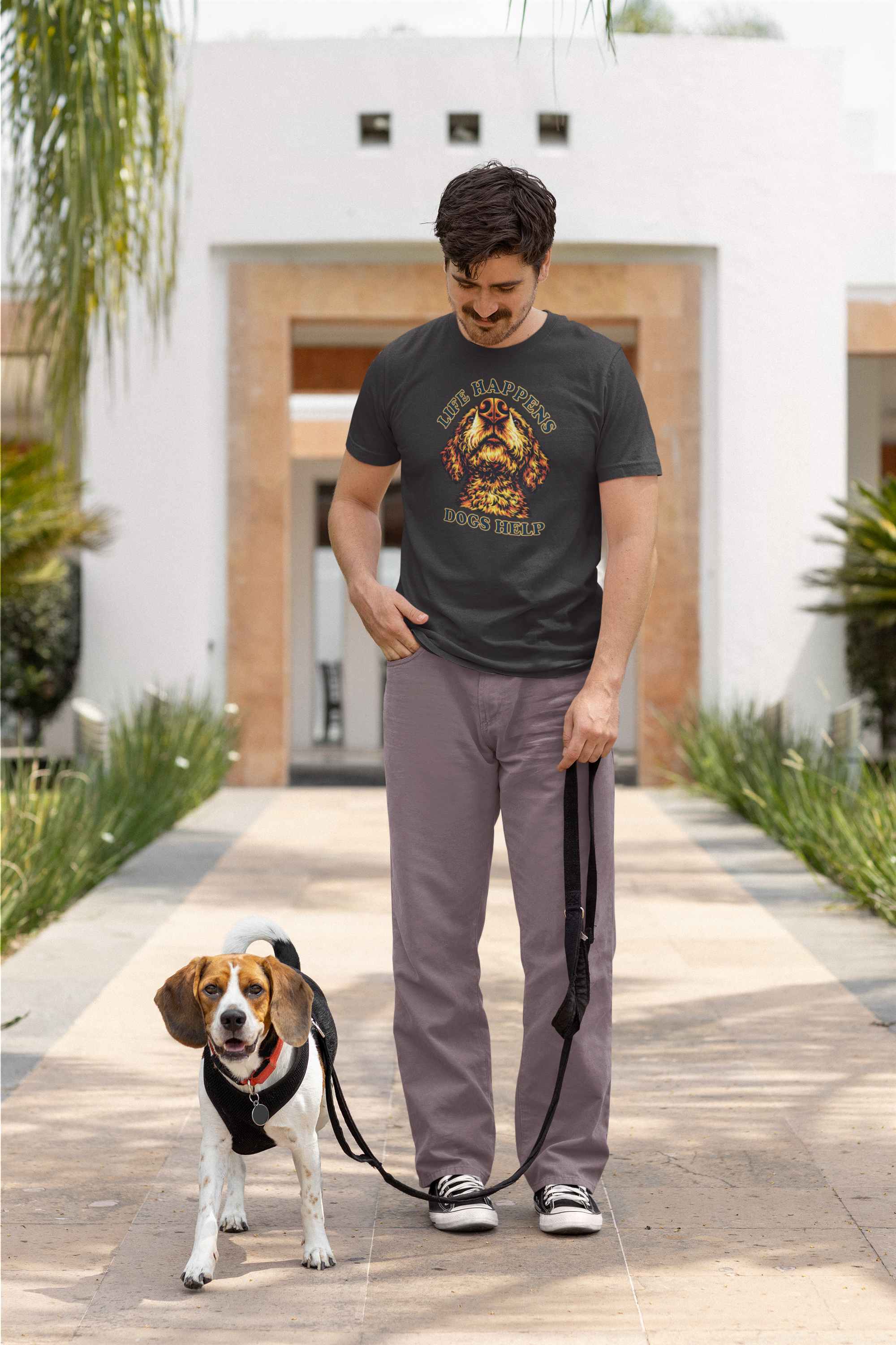 Doodle Lovers T-Shirt - "Life Happens Dogs Help"